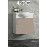 Özceden Yıldız 45 cm Beyaz-Selenit Mdf Seramik Lavabolu Asma Banyo Dolabı Takımı