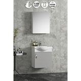 Özceden Yıldız 45 Cm Beyaz-sis Gri Mdf Seramik Lavabolu Asma Banyo Alt Dolabı Beyaz-Sisi Gri