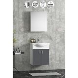 ÖZCEDEN Yıldız 50 cm Antrasit Gri MDF Seramik Lavabolu Asma Banyo Dolabı Takım