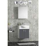 ÖZCEDEN Yıldız 50 cm Antrasit Gri MDF Seramik Lavabolu Asma Banyo Dolabı Takım