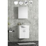 ÖZCEDEN Yıldız 50 cm Beyaz MDF Seramik Lavabolu Asma Banyo Dolabı Takımı