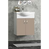 Özceden Yıldız 50 cm Selenit Mdf Seramik Lavabolu Asma Alt Banyo Dolabı