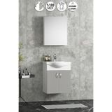 ÖZCEDEN Yıldız 50 cm Sis Gri MDF Seramik Lavabolu Asma Banyo Dolabı Takım