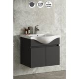 ÖZCEDEN Yıldız 55 cm Antrasit Gri Mat MDF Seramik Lavabolu Asma Banyo Alt Dolabı