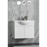 ÖZCEDEN Yıldız 55 cm Beyaz MDF Seramik Lavabolu Asma Banyo Alt Dolabı