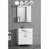 ÖZCEDEN Yıldız 55 cm Beyaz MDF Seramik Lavabolu Ayaklı Banyo Dolabı Takımı
