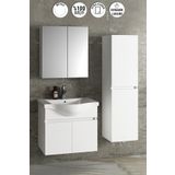 Özceden Yıldız 55+35 cm Beyaz Mdf Seramik Lavabolu Asma Banyo Dolabı Takımı