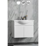 ÖZCEDEN Yıldız 65 cm Beyaz MDF Seramik Lavabolu Asma Banyo Alt Dolabı