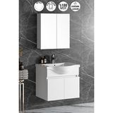 Özceden Yıldız 65 cm Beyaz MDF Seramik Lavabolu Asma Banyo Dolabı Takımı Modern Tasarım