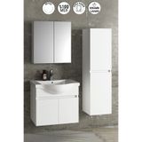 Özceden Yıldız 65+35 cm Beyaz Mdf Seramik Lavabolu Asma Banyo Dolabı Takımı