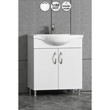 ÖZCEDEN Yıldız 75 cm Beyaz MDF Seramik Lavabolu Ayaklı Banyo Alt Dolabı