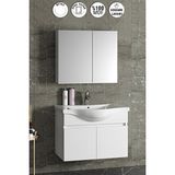 Özceden Yıldız 80 cm Beyaz MDF Seramik Lavabolu Asma Banyo Dolabı Takımı Modern Tasarım