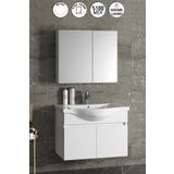 Özceden Yıldız 80 cm Beyaz MDF Seramik Lavabolu Asma Banyo Dolabı Takımı