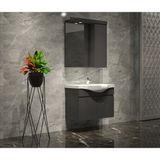Özceden Yıldız Banyo Dolabı 55 cm Komple Antrasit Gri Mat