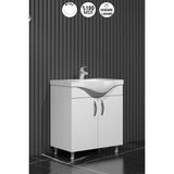Özceden Yıldız Beyaz MDF Banyo Dolabı 80 cm Ayaklı Çanak Lavabo ile Modern Tasarım