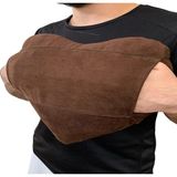 Ozclife Cepli Kalp Yastığı Pamuklu Boncuk Elyaf - 33 x 34 cm - Kahverengi