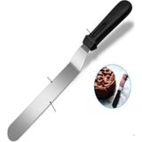 Ozcmax 2li Set Hamur Şekillendirici Eğik Pasta Spatulası +Metall Hamur Kesici Kazıyıcı Spatula