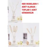 Ozcmax 3 Tek Adet 3 Model Aromaterapi Koku Dağıtıcı Rattan Şişşe Ahşap Difüzör Çubuk (Spiral-Yaprak-Dalgalı)