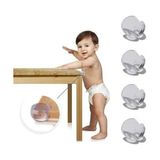 Ozcmax Bebek Çocuk Yumuşak ve Esnek Dairesel Şeffaf Yapışkanlı Güvenlik Köşe Koruyucu (8 Adet)