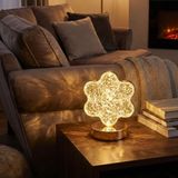 Ozcmax Çiçek Model Kristal LED Masa Lambası – Dokunmatik, 3 Renk Işık Modlu, Şarjjlı Mini Dekoratif Gece Lambası