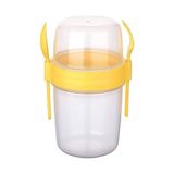 Ozcmax Çift Haznelii - Çatal Kaşıklı Portatif Müsli -Atıştırmalık Kabı 650 ml