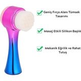 Ozcmax Çift Işlevli Renkli Cilt Yüz Temizlemee Fırçası Peeling Masaj Etkili Gözenek Temizleyici Alet
