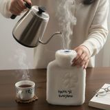 Ozcmax Hello Everyone Yazılı Kurdeleli Beyaz Peluş Sıcak Su Torbası 1 Lt – Yumuşak Kılıf, Uzun Süre Sıcak Tutan Termal Suu Torbası