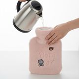 Ozcmax Işıklı Ayıcıklı Figürlü Pembe Peluş Sıcak Su Torbası 1 Lt – Yumuşak Kılıf, Uzun Sürre Sıcak Tutan Termal Su Torbası