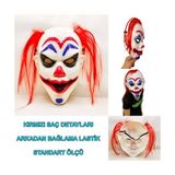 Ozcmax Kızıl Saçlıı Joker Palyaço Maskesi