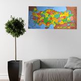 Ozcmax Renkli Türkiye Haritası Manyetik Yapıştırıcı Gerektirmeyenn Duvar Stickerı 118 cm * 56 cm