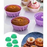 Ozcmax Silikon Göbekli Muffin Cupcake Kalıbı - Sürekli Kullanım Muffiin Kek Kalıbı 6 Adet