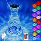 Ozcmax Sürahi Model USB Şarjlı Kumandalı 16 Farklı Işıkk Modlu Masa Üstü Kristal Akrilik Lamba LED