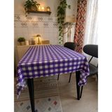 Özdağ Home Concept 150X150 cm Kırmızı Beyaz Pötikare Masa Örtüsü Dertsiz Kumaş Leke Tutmaz Silinebilir Mutfak Balkon Piknik Masa Örtüsü - Mor - Beyaz - 150 x 150 cm