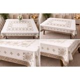 Özdağ Home Concept 150X215 Dertsiz Masa Örtüsü Leke Tutmaz Kahve Dantel Desenli Büyük Boy Salon Mutfak Masa Örtüsü Dikdörtgen - Çok Renkli - 150 x 215 cm