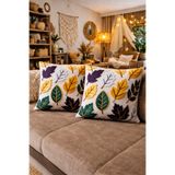 ÖZDAĞ HOME CONCEPT 3D Dijital Baskı Premium Kumaş Kırlent Kılıfı 43x43 cm 2’li Set–Dekoratif Yastık