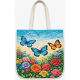 Özdağ Home Concept 40X40 cm Dijital Baskılı Desenli Süet Kumaş Kadın Omuz Çantası – Günlük Kullanım ve Plaj Çantası - Açık Mavi