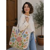 Özdağ Home Concept 40X40 cm Dijital Baskılı Desenli Süet Kumaş Kadın Omuz Çantası – Günlük Kullanım ve Plaj Çantası - Bej - Camel