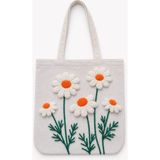 Özdağ Home Concept 40X40 cm Dijital Baskılı Desenli Süet Kumaş Kadın Omuz Çantası – Günlük Kullanım ve Plaj Çantası - Yeşil - Beyaz