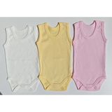 Özdemirli Bebe Jakarlı Klimalı Askılı Çıtçıtlı Badi 3 Lü Paket - 1 - 2 Yaş - Krem