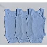 Özdemirli Bebe Jakarlı Klimalı Askılı Çıtçıtlı Badi 3 Lü Paket - 2 - 3 Yaş - Mavi