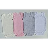 Özdemirli Bebe Jakarlı Klimalı Askılı Çıtçıtlı Badi 4 Lü Paket - 2 - 3 Yaş - Krem - Pembe