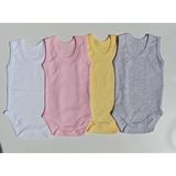 Özdemirli Bebe Jakarlı Klimalı Askılı Çıtçıtlı Badi 4 Lü Paket - 2 - 3 Yaş - Krem