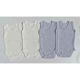 Özdemirli Bebe Jakarlı Klimalı Askılı Çıtçıtlı Badi 4 Lü Paket - 3 - 4 Yaş - Krem