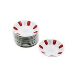 Özdenfa Df-026 Kırmızı & Beyaz Porselen Çay Tabağı 12X16- 12'Li Paket