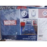 Özdilek %100 Pamuk Avengers Heroes Tek Kişilik Kapitone Çocuk Nevresim Takımı - Lacivert - 180 x 230 cm