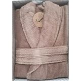 Özdilek %100 Pamuk Colourist Şal Yaka Bornoz Toprak - 2XL