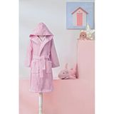 Özdilek 1/2 Yaş Kız Çocuk Kapüşonlu Kadife Pamuk Bornoz-Unicorn Pembe