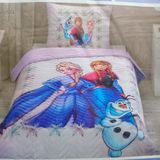 Özdilek 160x230 Frozen Frosted Lila Lisanslı Kapitoneli Pamuk Tek Kişilik Çocuk Yatak Örtüsü