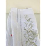 Özdilek 2 Adet Seda Nakışlı El-Yüz Havlusu Gümüş - 50 x 90 cm - Çok Renkli