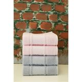 Özdilek 4 Adet Camellia El Yüz Havlusu Pembe Gri - 50 x 80 cm - Pembe - Gri